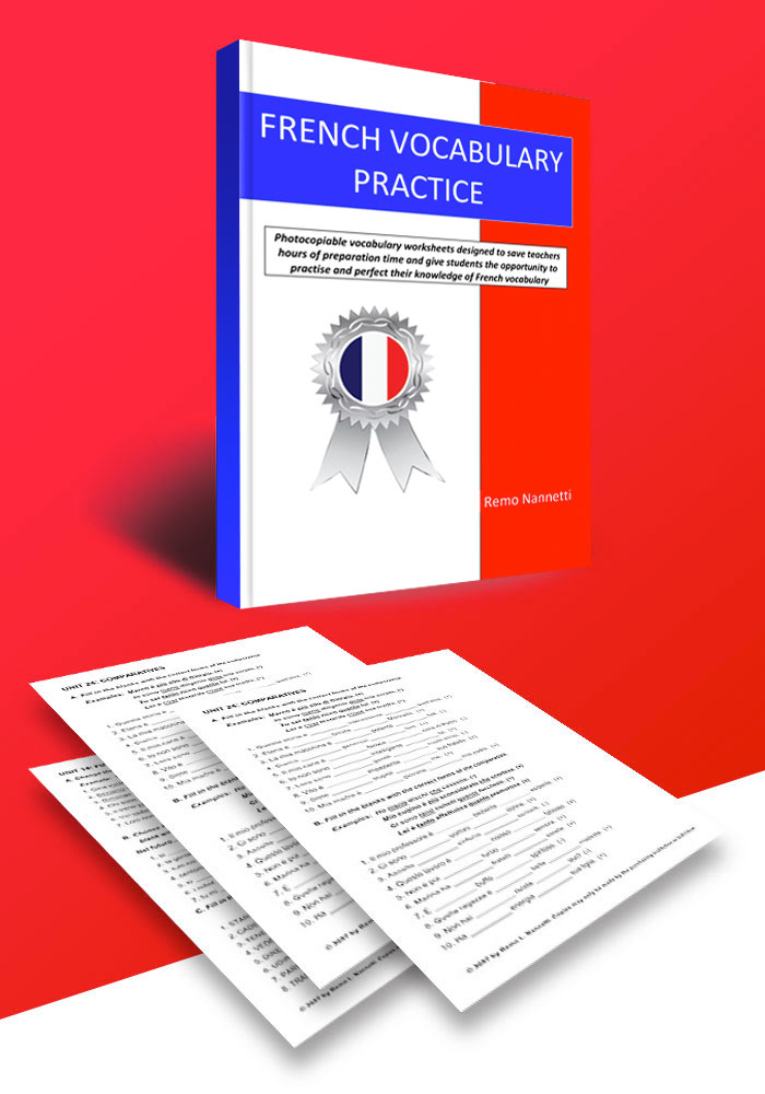 FRENCH VOCABULARY PRACTICE LETTER SIZE